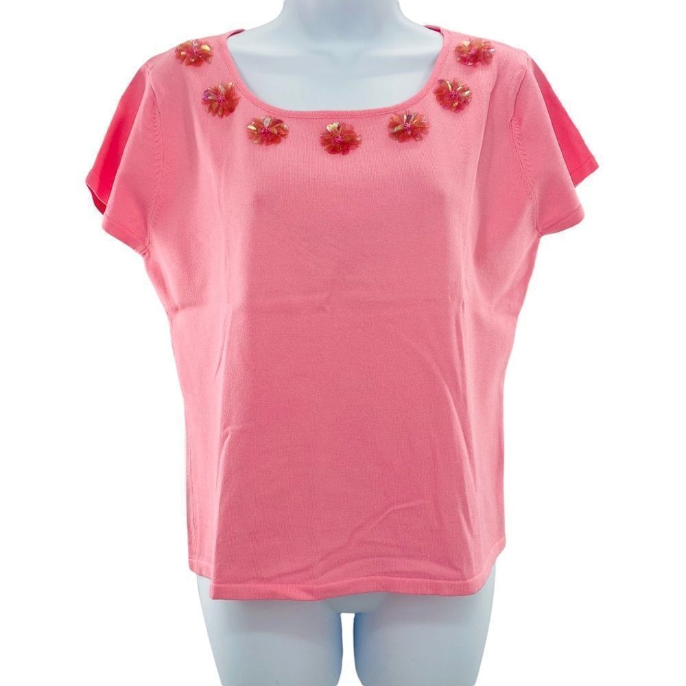 PINK POODLE Vintage Pink Short Sleeve Top
